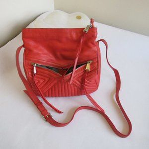 Christopher Kon Shoulder Leather Bag Red